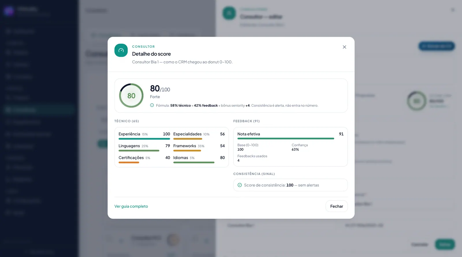 Score do consultor