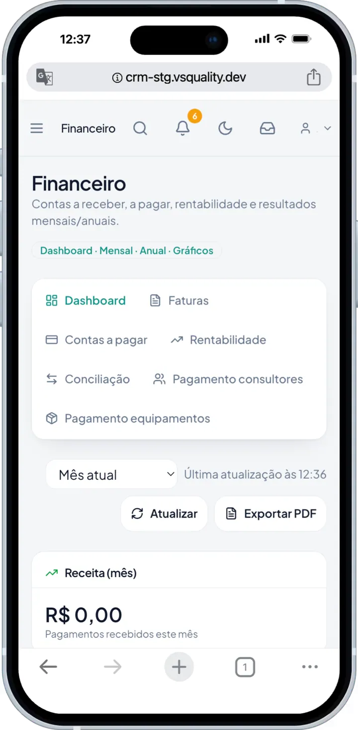 Financeiro no celular