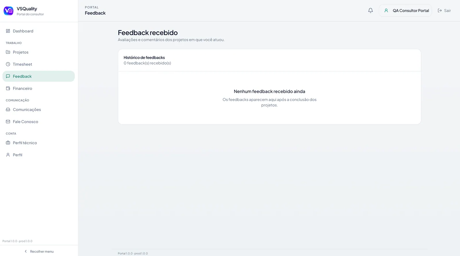 Portal do consultor — feedback
